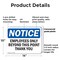 Signmission Employees Only Beyond This Point Thank You OSHA Notice Sign, Plastic, 14in W x 10in L, 2PK OS-2PACK-NS-P-1014-L-11989 - alternate 7